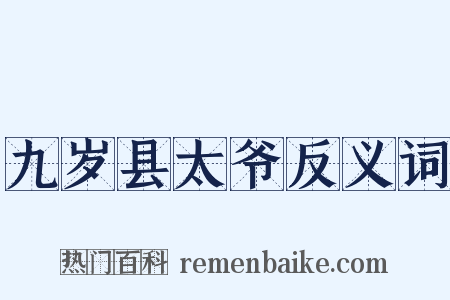九岁县太爷反义词是什么意思的图片